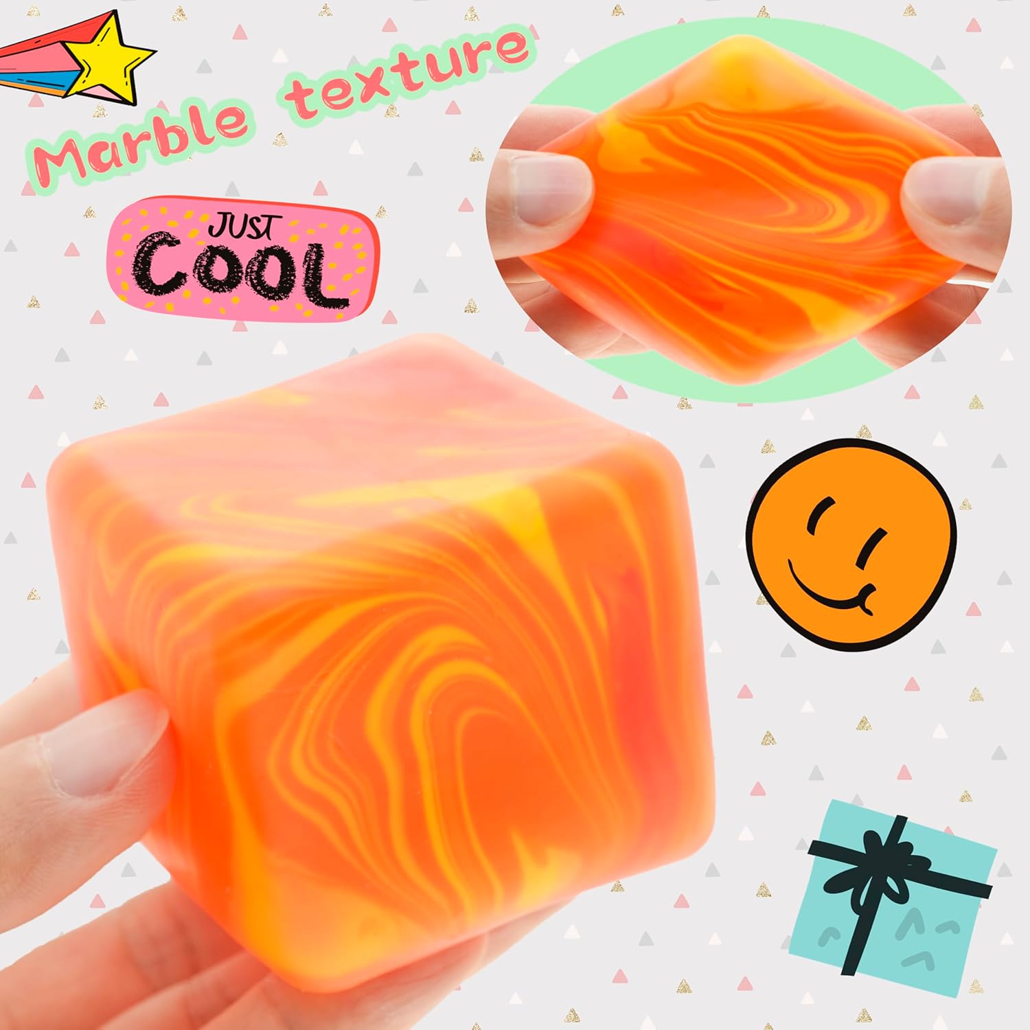 NeeDoh Nice Cube ?C Solid Squish ?C Yellow & Orange - Image 7